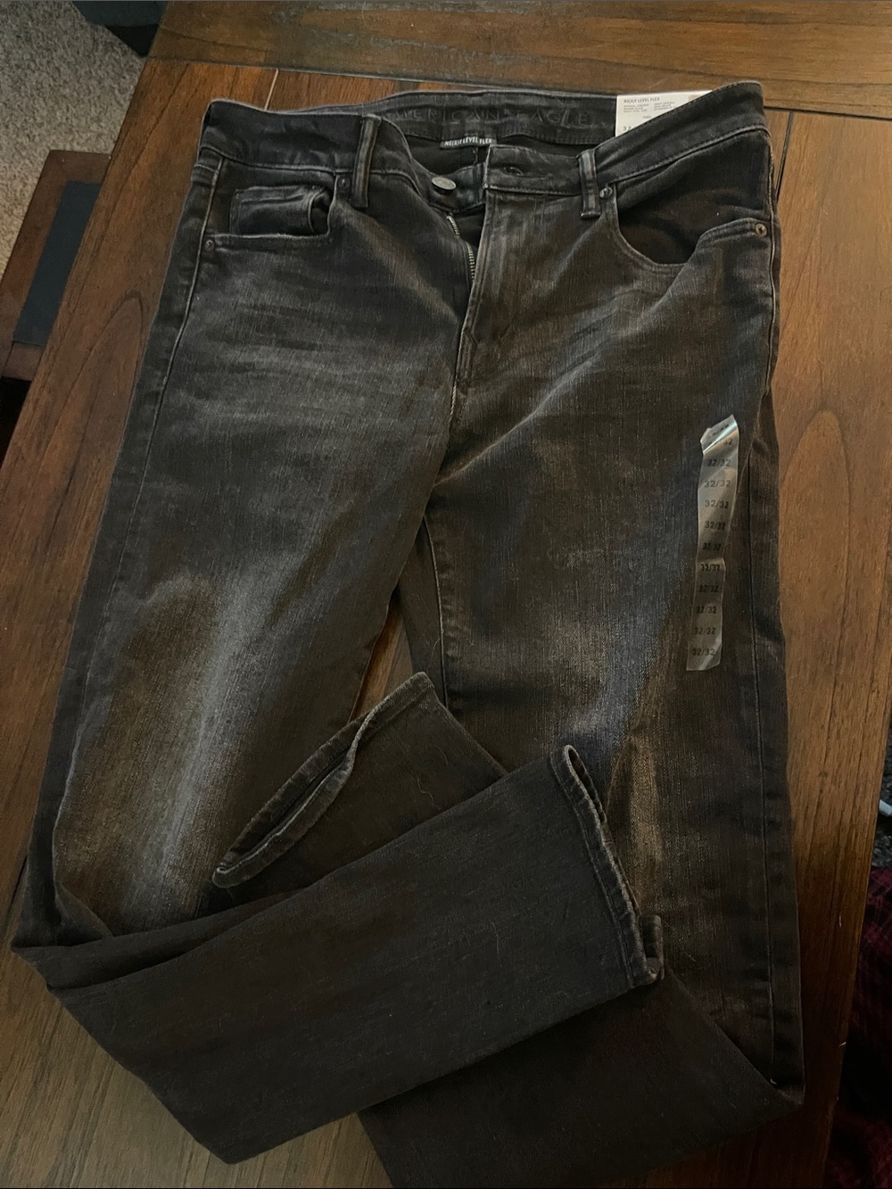 American Eagle Outfitters Men's Washed Black Slim Straight Jeans
